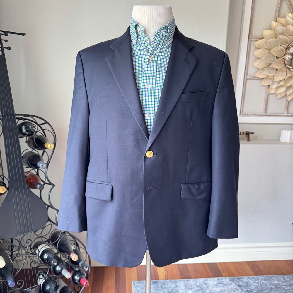 Lauren Ralph Lauren Jacket Men's Navy Blue Wool Two‎ Button Blazer